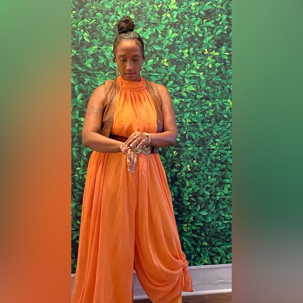 Elegant Orange Jumpsuit - Picture 3 of 4